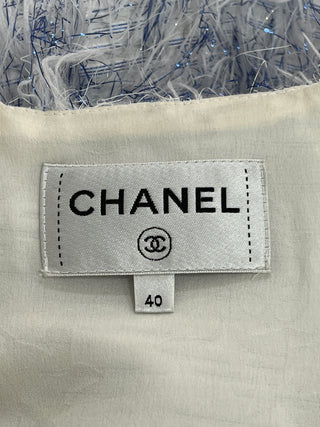 Chanel Metallic Feather Like Tweed Dress