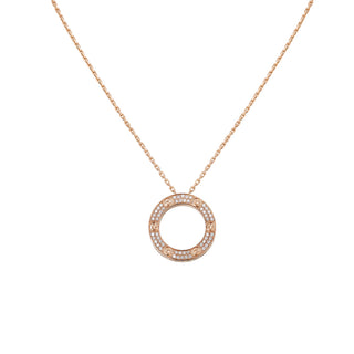 Cartier 18ct Rose Gold Love Diamond Paved Necklace