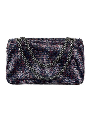 Chanel Blue Multicoloured 2.55 Reissue Tweed Quilted Double Flap Bag