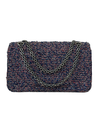 Chanel Blue Multicoloured 2.55 Reissue Tweed Quilted Double Flap Bag
