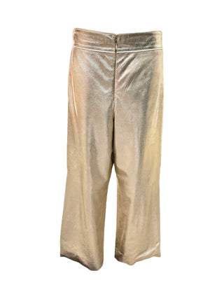 Chanel Gold Metallic Wide Leg Trousers