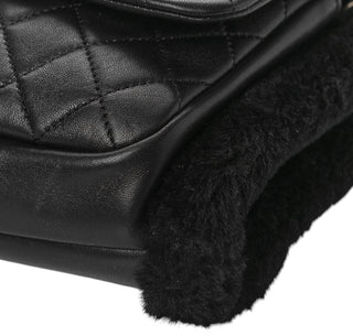 Chanel Black Lambskin Shearling CC Muff Flap Bag