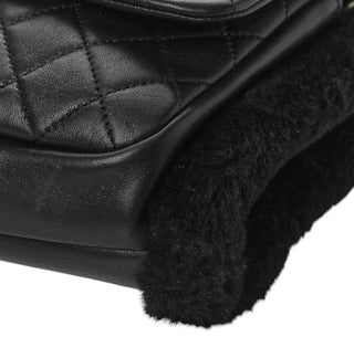 Chanel Black Lambskin Shearling CC Muff Flap Bag