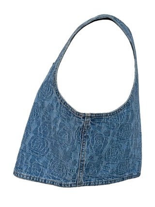 Chanel Sleeveless Denim Camellia Crop Top