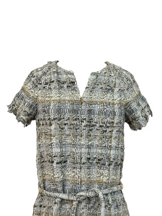 Chanel Grey Bohemian Fringe Tweed Dress