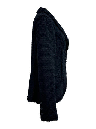 Chanel Black La Parisienne Fringed Tweed Blazer