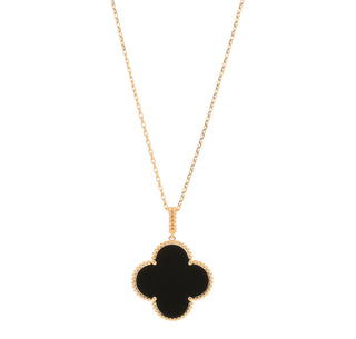 Van Cleef & Arpels 1 Motif Onyx 18K Yellow Gold Magic Alhambra Necklace