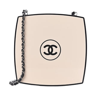 Chanel Black & Ivory Plexiglass Compact Box Clutch