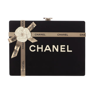 Chanel Black Plexiglass Gift Box Clutch Bag