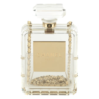 Chanel Translucent Plexiglass Perfume Bottle Clutch Bag