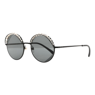 Chanel Black Pearl Round Sunglasses