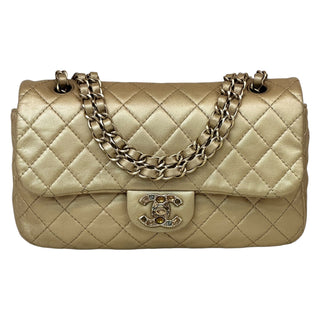 Chanel Gold Metallic Lambskin Quilted Medium Precious Jewel Single Flap Bag