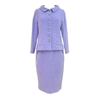 Chanel Lilac Bouclé Jacket and Skirt Set