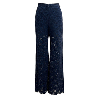 Chanel Navy Floral Embroidered Pants