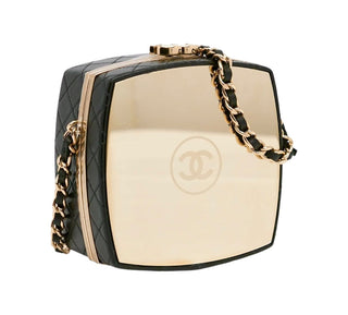 Chanel Black CC Makeup-Up Box Clutch With Chain Crossbody Bag