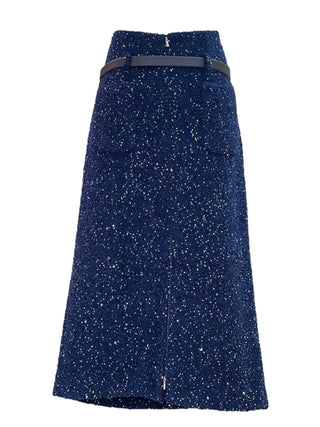 Chanel Étoile Nuit Midnight Tweed Skirt With Belt