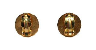 Chanel 1995 Red & Gold Plated CC Clip On Earrings
