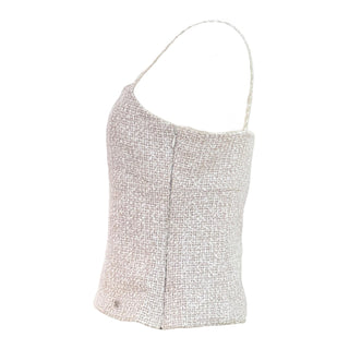 Chanel Pastel Fringe-Trimmed Tweed Jacket & Matching Strap Top Set