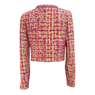 Chanel Multicolor Tweed Cropped Jacket with Braided Trim