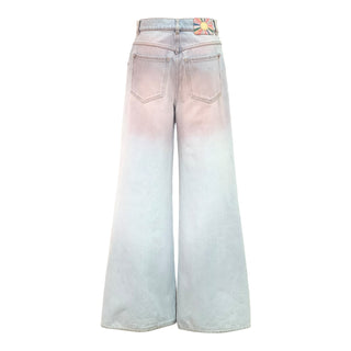Chanel Rainbow Gradient Wide Leg Jeans