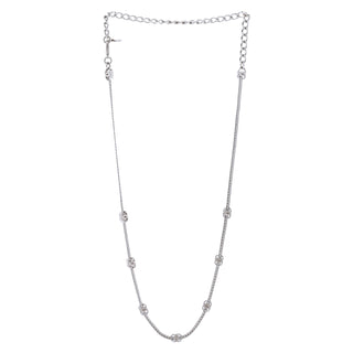 Chanel Silver Metal CC Short Chain Necklace