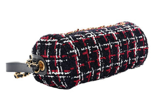 Chanel Navy Multicolour Tweed Calfskin Signe Bowling Bag