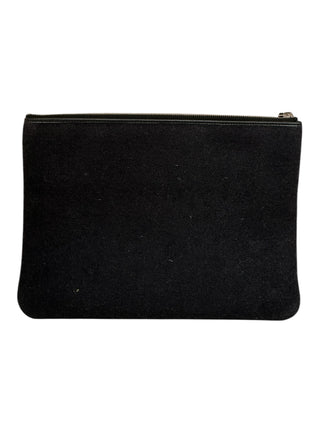 Chanel Black Wool Medium Deauville Cosmetic Pouch