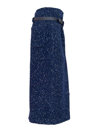 Chanel Étoile Nuit Midnight Tweed Skirt With Belt