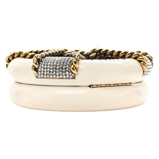 Chanel White Resin Crystal Rescue Wheel Minaudière Bag