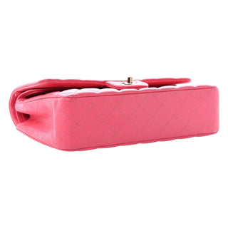 Chanel Pink Shiny Caviar Quilted Medium Double Flap Bag With Gold Hardware