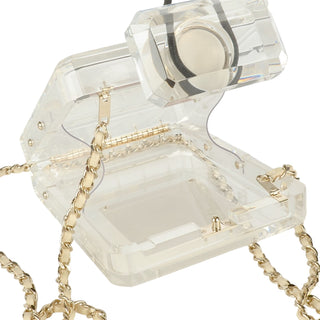 Chanel Translucent Plexiglass Perfume Bottle Clutch Bag