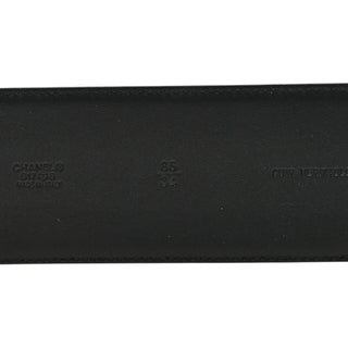 Chanel Black Calfskin Resin Gabrielle Wide CC Logo Belt