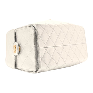 Chanel Silver Metallic Caviar Quilted Small Chanel 25 Hobo Bag With Gold Hardware