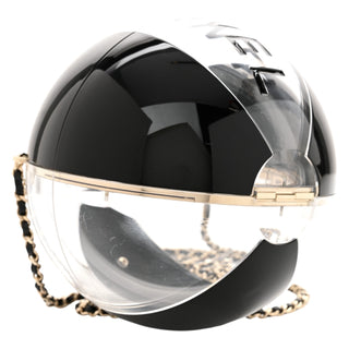 Chanel Black Plexiglass Coco Beach Ball Minaudière Clutch Bag