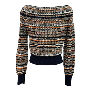 Chanel Cuba Multicolor Striped Knit Zip Cardigan