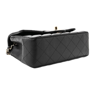Chanel Black Lambskin Quilted Mini Rectangular Flap Bag With Gold Hardware