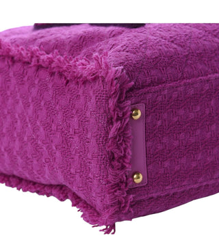 Chanel Magenta Tweed Large Zipped Shopping Tote Bag