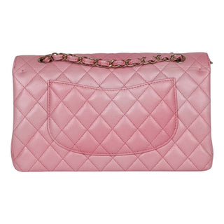 Chanel Pink Iridescent Ombre Goatskin Quilted Medium Double Flap Bag With GHW