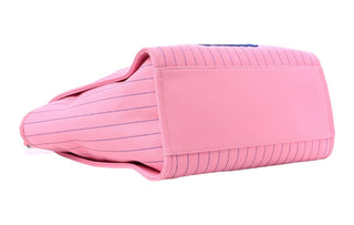 Chanel Pink & Blue Striped Canvas Large Deauville Tote Bag