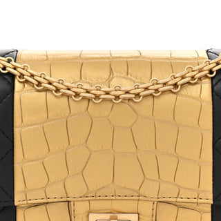 Chanel Lambskin Metallic Calfskin Crocodile Embossed 2.55 Reissue Flap Bag