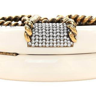 Chanel White Resin Crystal Rescue Wheel Minaudière Bag