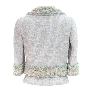 Chanel Pastel Fringe-Trimmed Tweed Jacket & Matching Strap Top Set