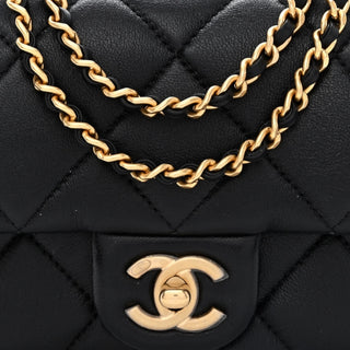 Chanel Black Lambskin Quilted Pearl Crush Small Flap Bag