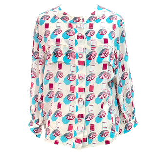 Chanel Beach Series Multicolour Print Silk Blouse