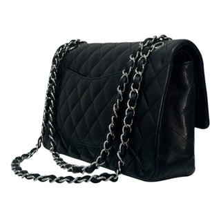 Chanel Black Quilted Lambskin Medium Double Flap With Palladium Hardware