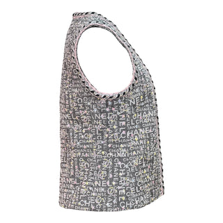 Chanel Grey Denim Sequin Vest Jacket