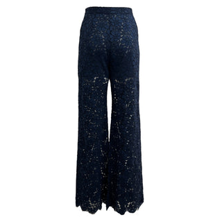 Chanel Navy Floral Embroidered Pants