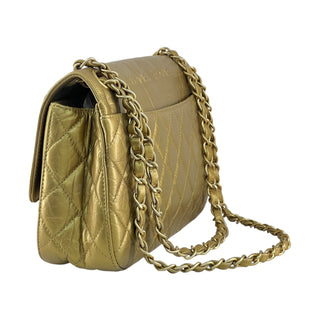 Chanel Limited Edition Gold CC Logo Embossed Paris-Dallas Medium Double Flap Bag