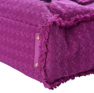 Chanel Magenta Tweed Large Zipped Shopping Tote Bag