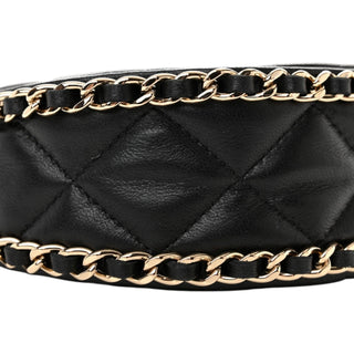 Chanel Lambskin Black Quilted Mini Chain Around Hobo Bag